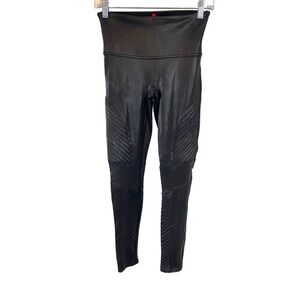 Spanx Black Metallic moto leggings size M